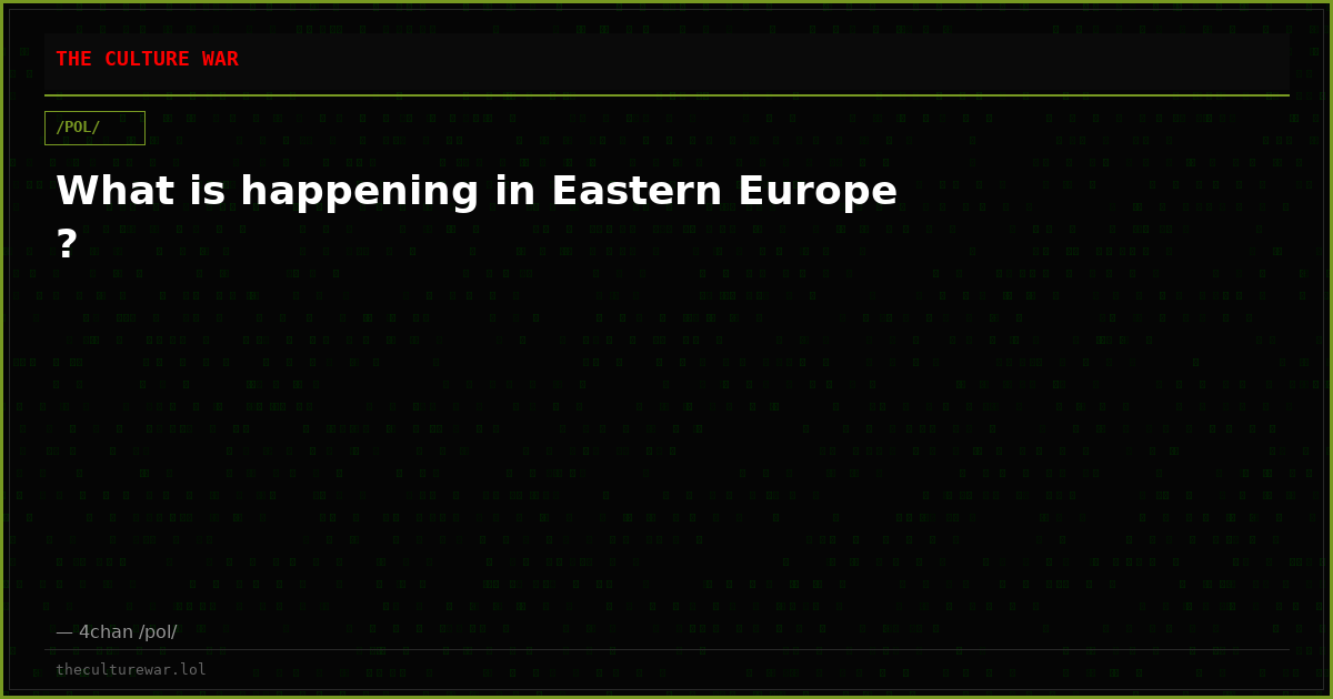 What is happening in Eastern Europe ?