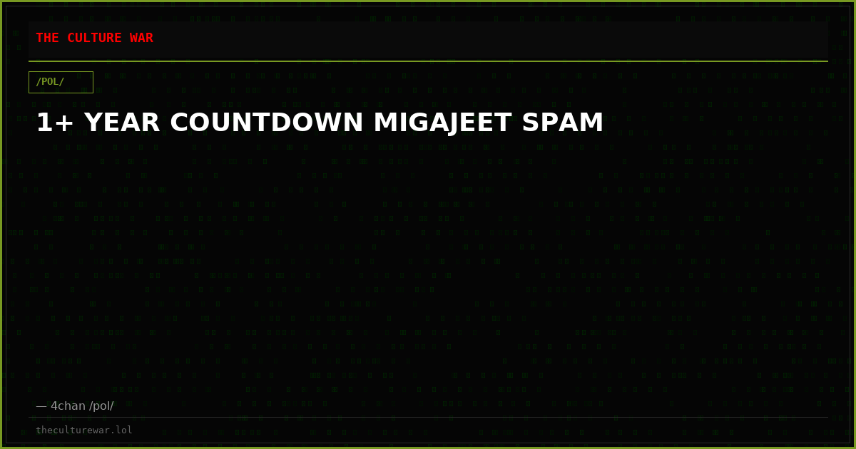 1+ YEAR COUNTDOWN MIGAJEET SPAM