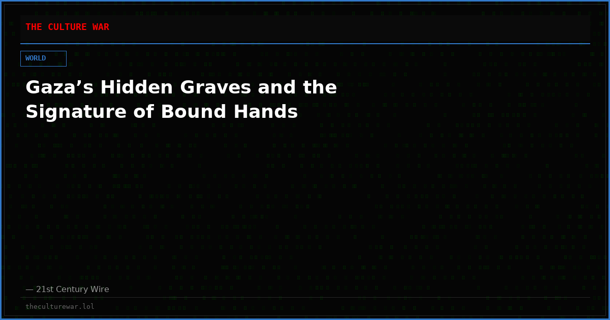 Gaza’s Hidden Graves and the Signature of Bound Hands