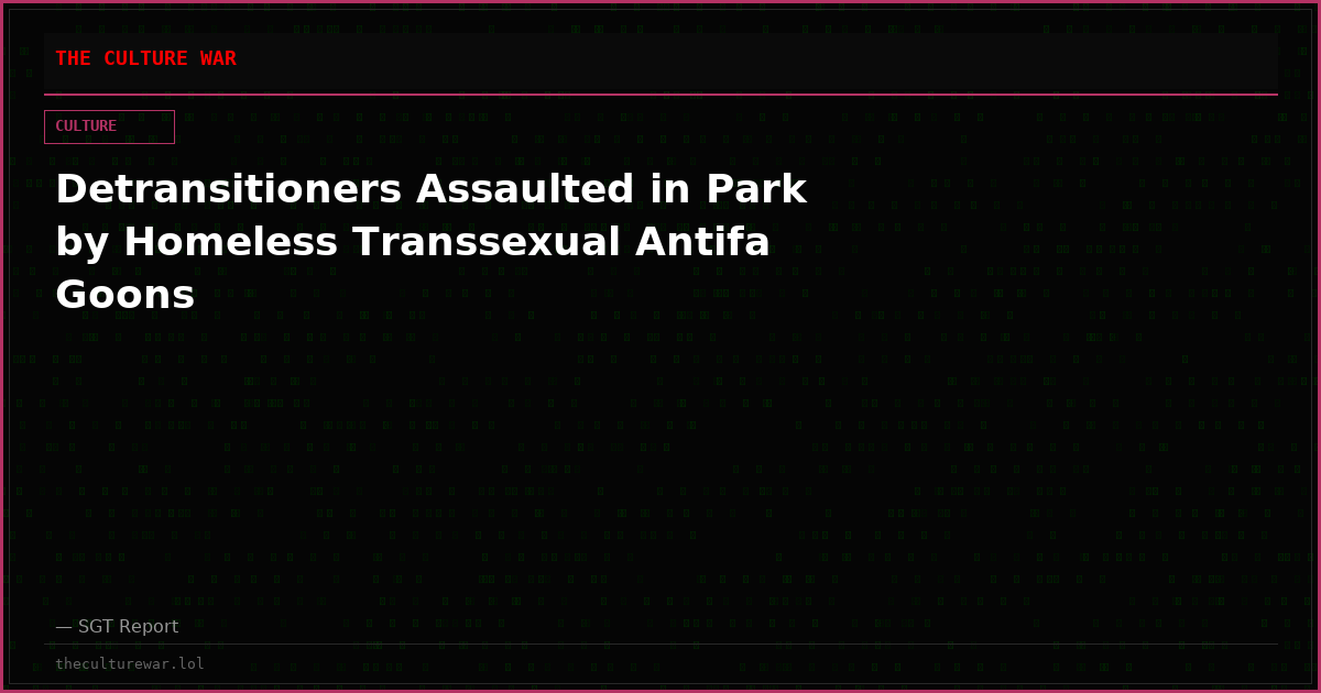 Detransitioners Assaulted in Park by Homeless Transsexual Antifa Goons
