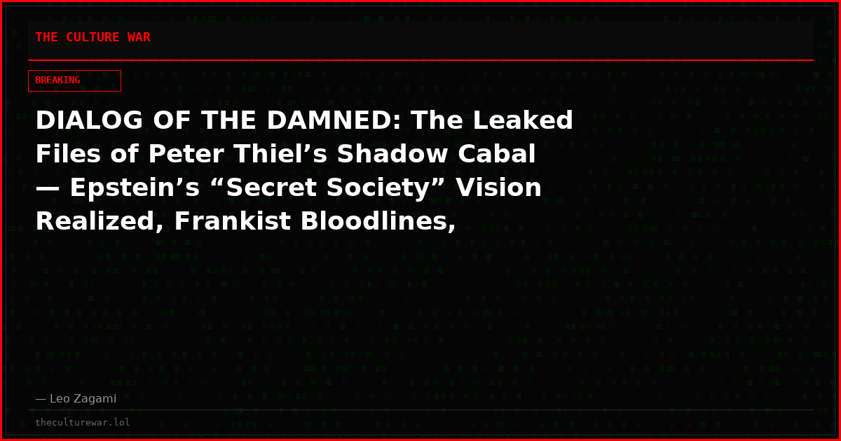 DIALOG OF THE DAMNED: The Leaked Files of Peter Thiel’s Shadow Cabal — Epstein’s “Secret Society” Vision Realized, Frankist Bloodlines, Alien Demons, and the Elite’s Faustian Bargain for the End Times
