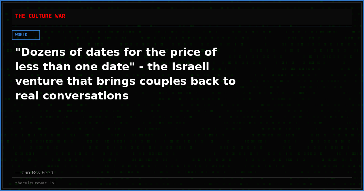 "Dozens of dates for the price of less than one date" - the Israeli venture that brings couples back to real conversations