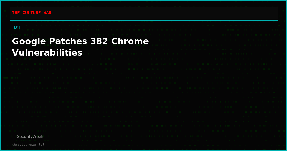 Google Patches 382 Chrome Vulnerabilities