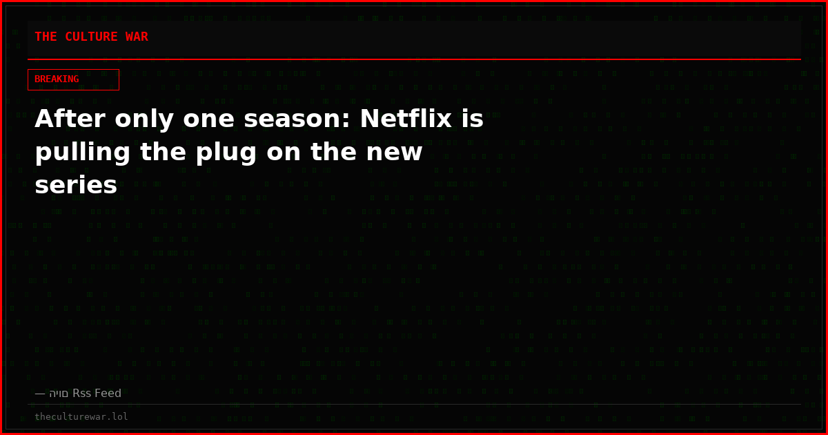 After only one season: Netflix is ​​pulling the plug on the new series