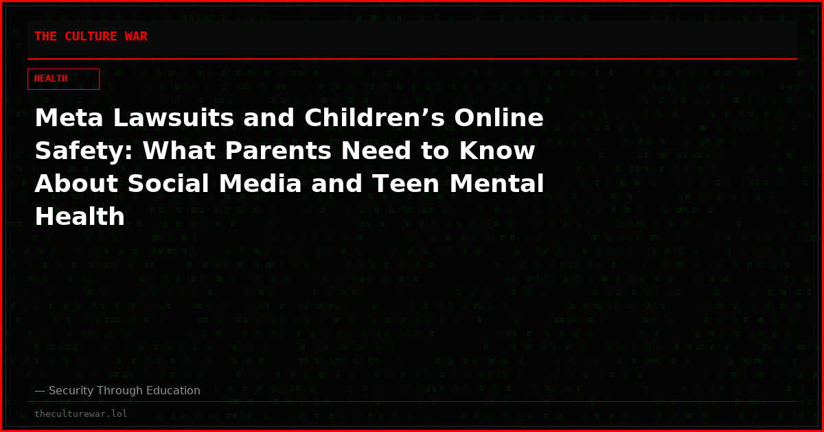 Meta Lawsuits and Children’s Online Safety: What Parents Need to Know About Social Media and Teen Mental Health