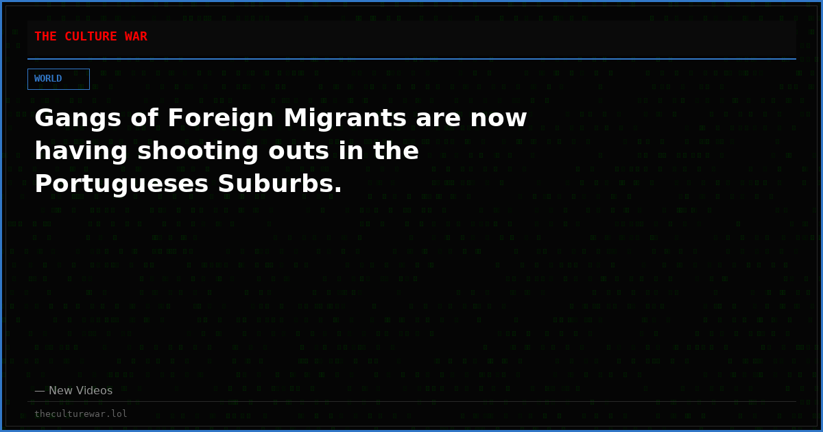 Gangs of Foreign Migrants are now having shooting outs in the Portugueses Suburbs.