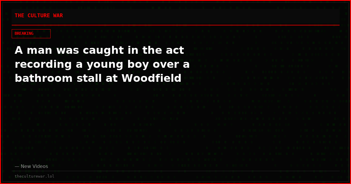 A man was caught in the act recording a young boy over a bathroom stall at Woodfield