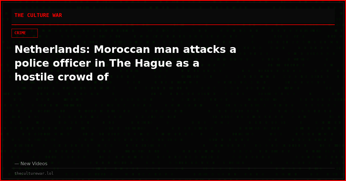 Netherlands: Moroccan man attacks a police officer in The Hague as a hostile crowd of