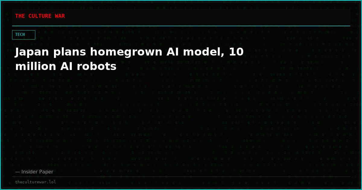 Japan plans homegrown AI model, 10 million AI robots