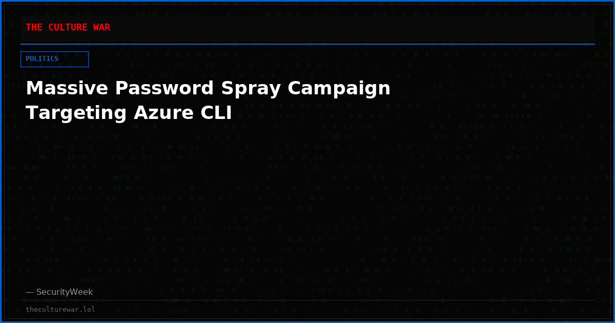 Massive Password Spray Campaign Targeting Azure CLI