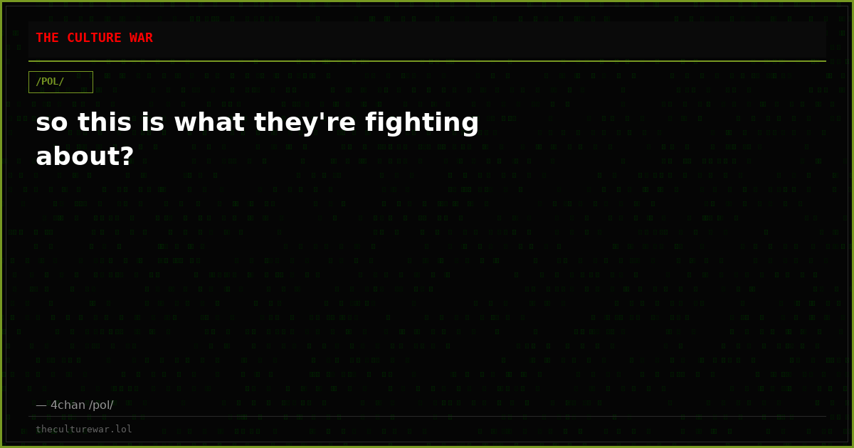 so this is what they're fighting about?