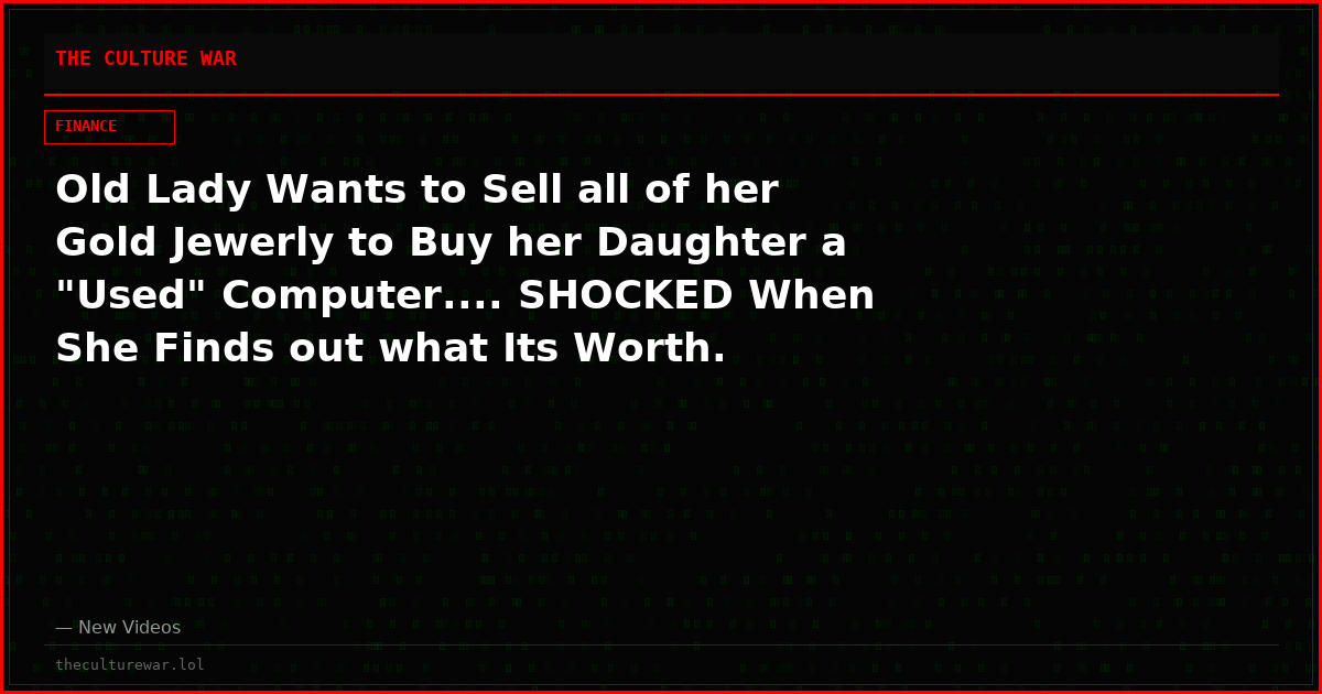 Old Lady Wants to Sell all of her Gold Jewerly to Buy her Daughter a "Used" Computer.... SHOCKED When She Finds out what Its Worth.