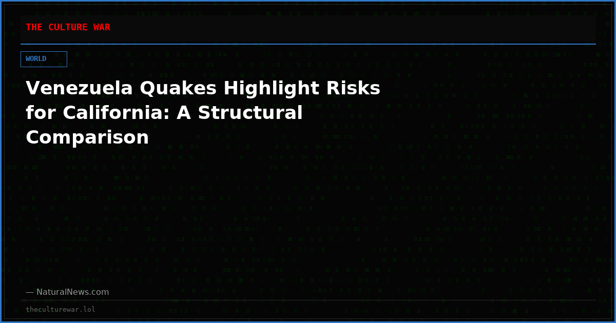 Venezuela Quakes Highlight Risks for California: A Structural Comparison