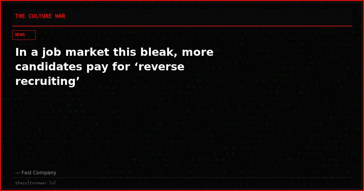 In a job market this bleak, more candidates pay for ‘reverse recruiting’