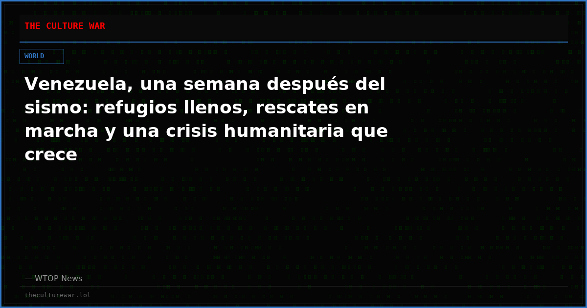 Venezuela, una semana después del sismo: refugios llenos, rescates en marcha y una crisis humanitaria que crece