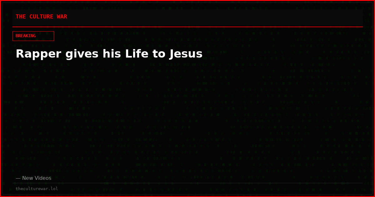 Rapper gives his Life to Jesus
