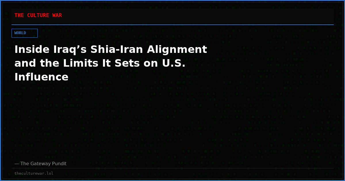 Inside Iraq’s Shia-Iran Alignment and the Limits It Sets on U.S. Influence