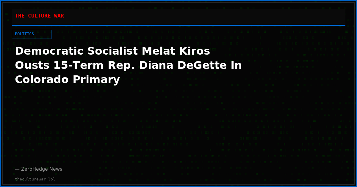 Democratic Socialist Melat Kiros Ousts 15-Term Rep. Diana DeGette In Colorado Primary