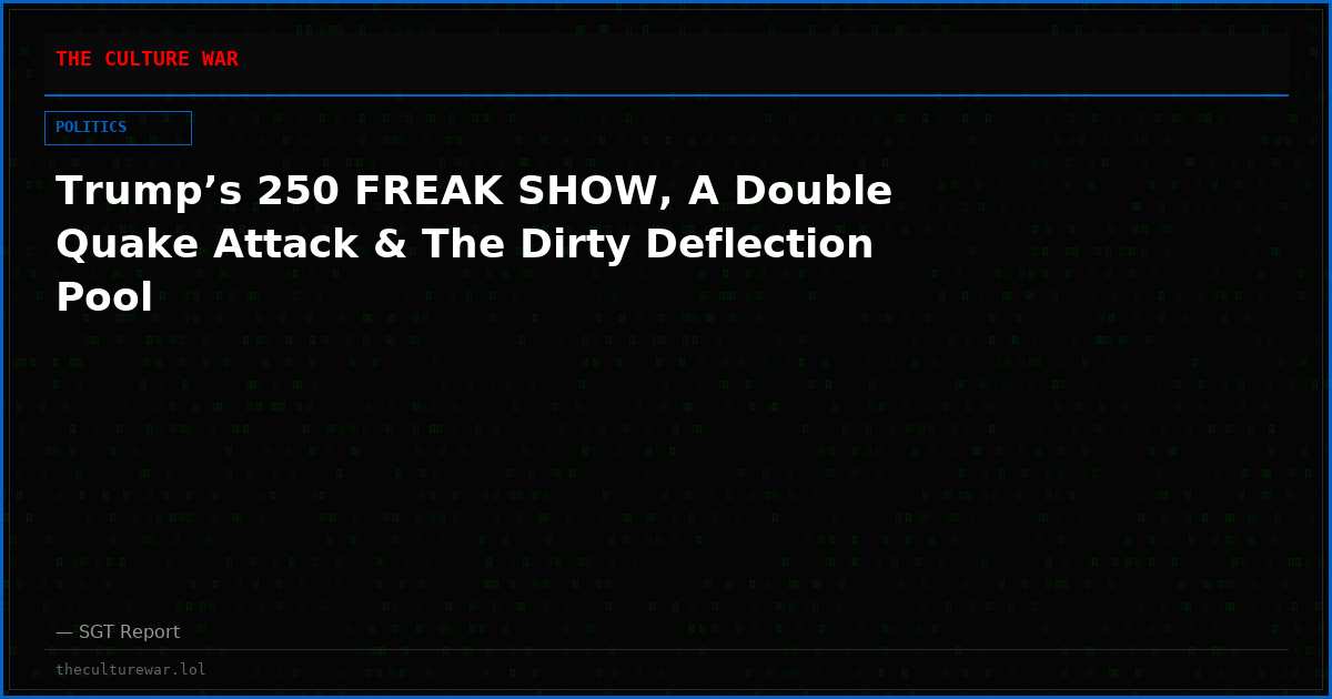 Trump’s 250 FREAK SHOW, A Double Quake Attack & The Dirty Deflection Pool