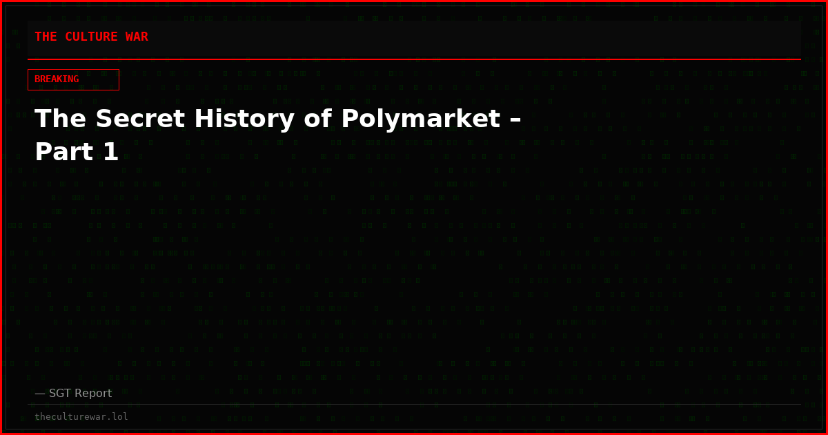 The Secret History of Polymarket – Part 1