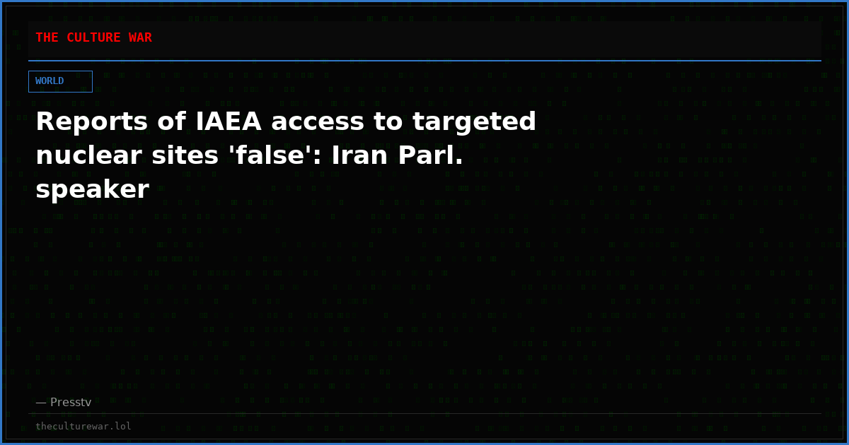 Reports of IAEA access to targeted nuclear sites 'false': Iran Parl. speaker