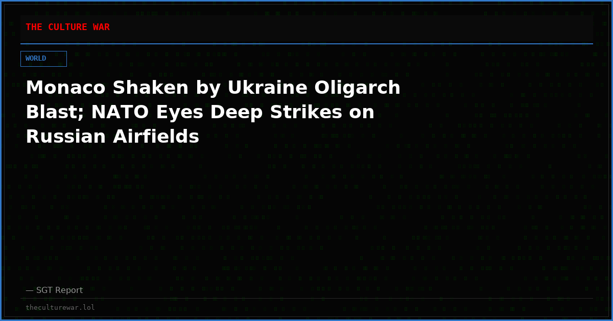 Monaco Shaken by Ukraine Oligarch Blast; NATO Eyes Deep Strikes on Russian Airfields