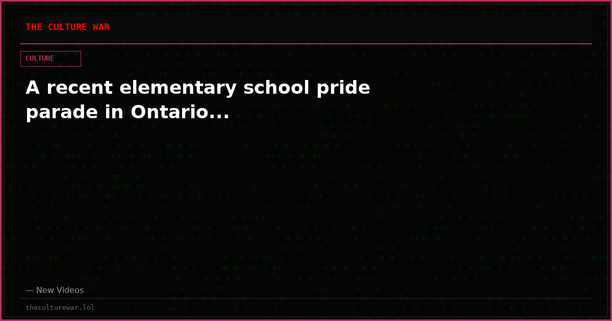 A recent elementary school pride parade in Ontario...
