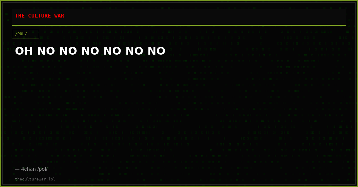 OH NO NO NO NO NO NO