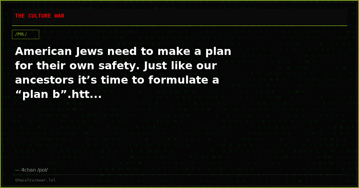 American Jews need to make a plan for their own safety. Just like our ancestors it’s time to formulate a “plan b”.htt...