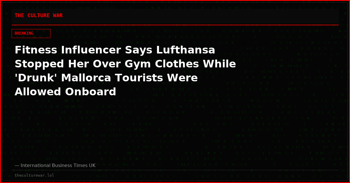 Fitness Influencer Says Lufthansa Stopped Her Over Gym Clothes While 'Drunk' Mallorca Tourists Were Allowed Onboard