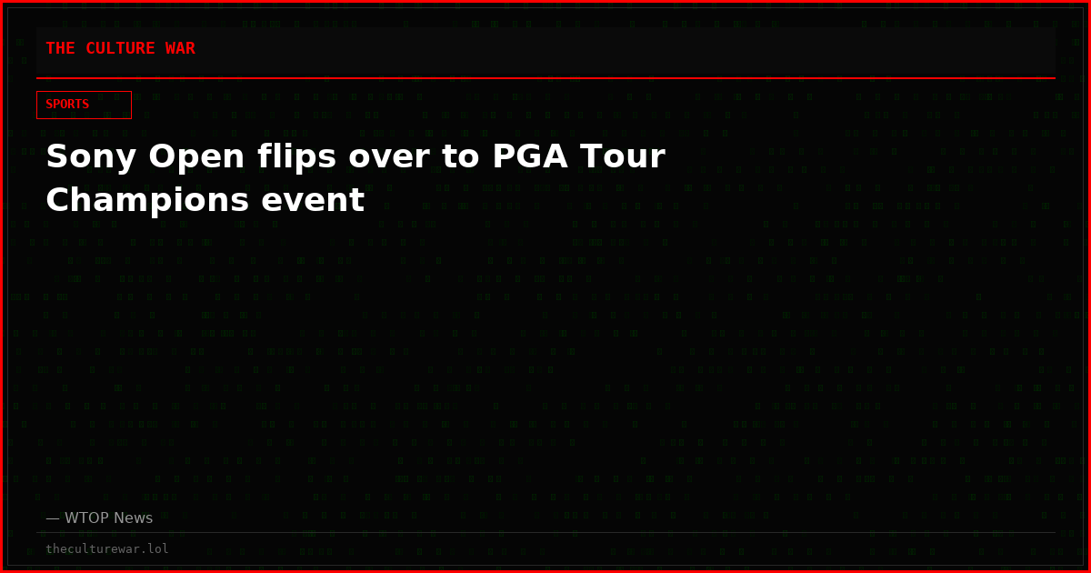 Sony Open flips over to PGA Tour Champions event