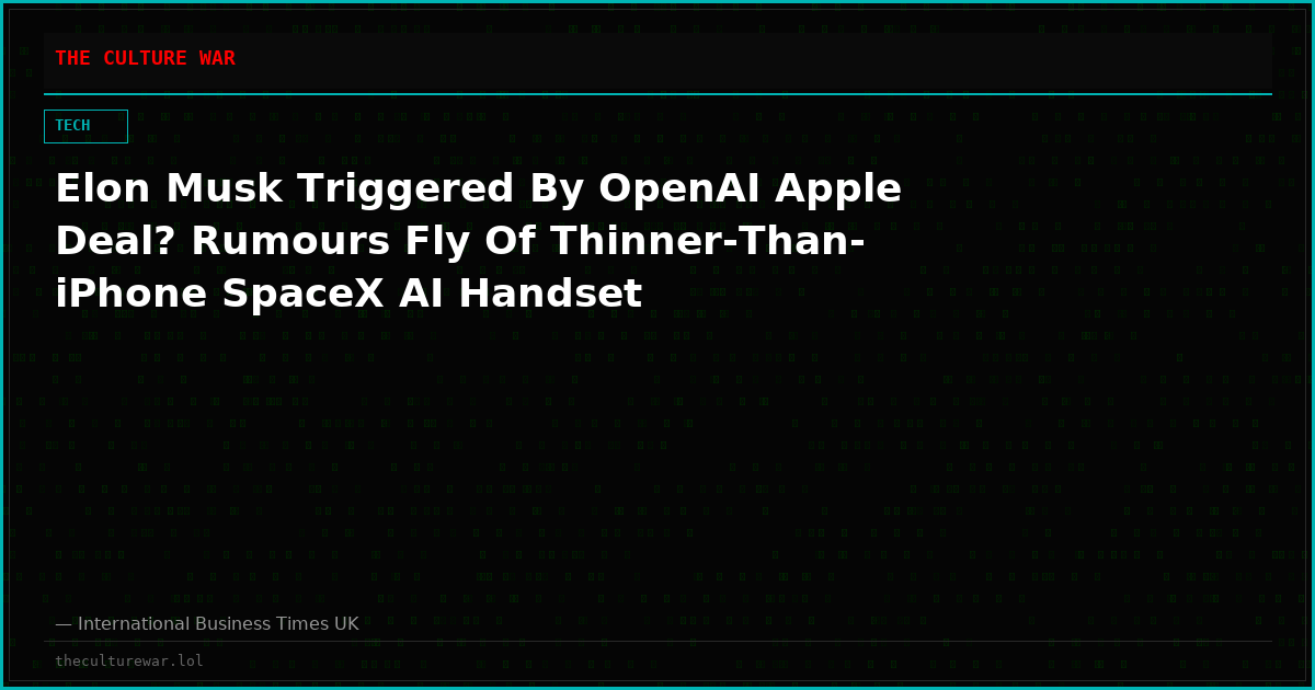 Elon Musk Triggered By OpenAI Apple Deal? Rumours Fly Of Thinner-Than-iPhone SpaceX AI Handset