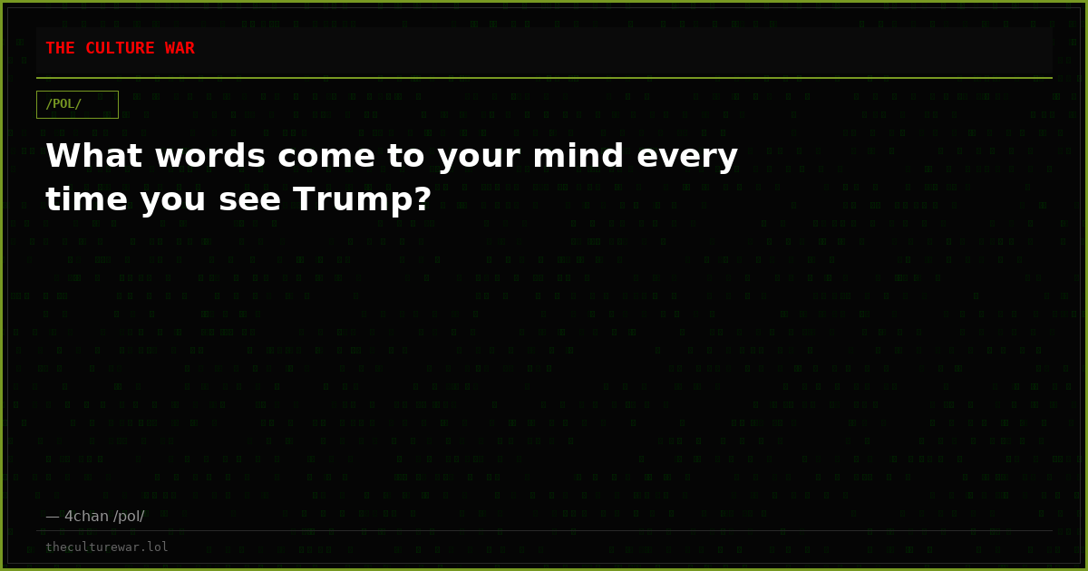 What words come to your mind every time you see Trump?