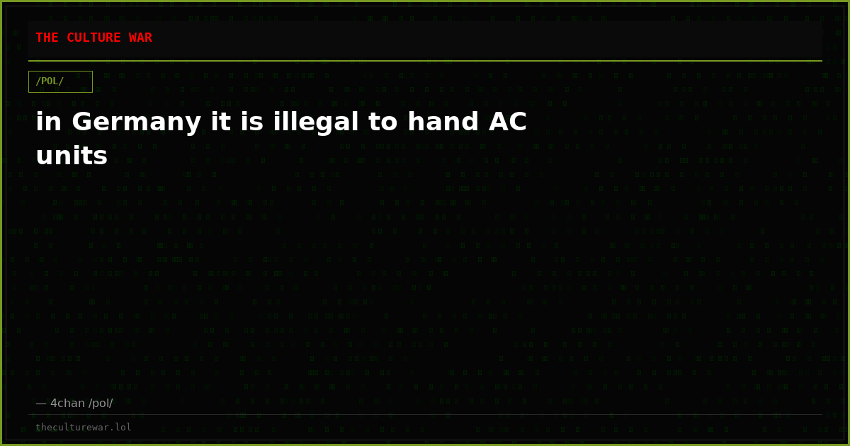 in Germany it is illegal to hand AC units