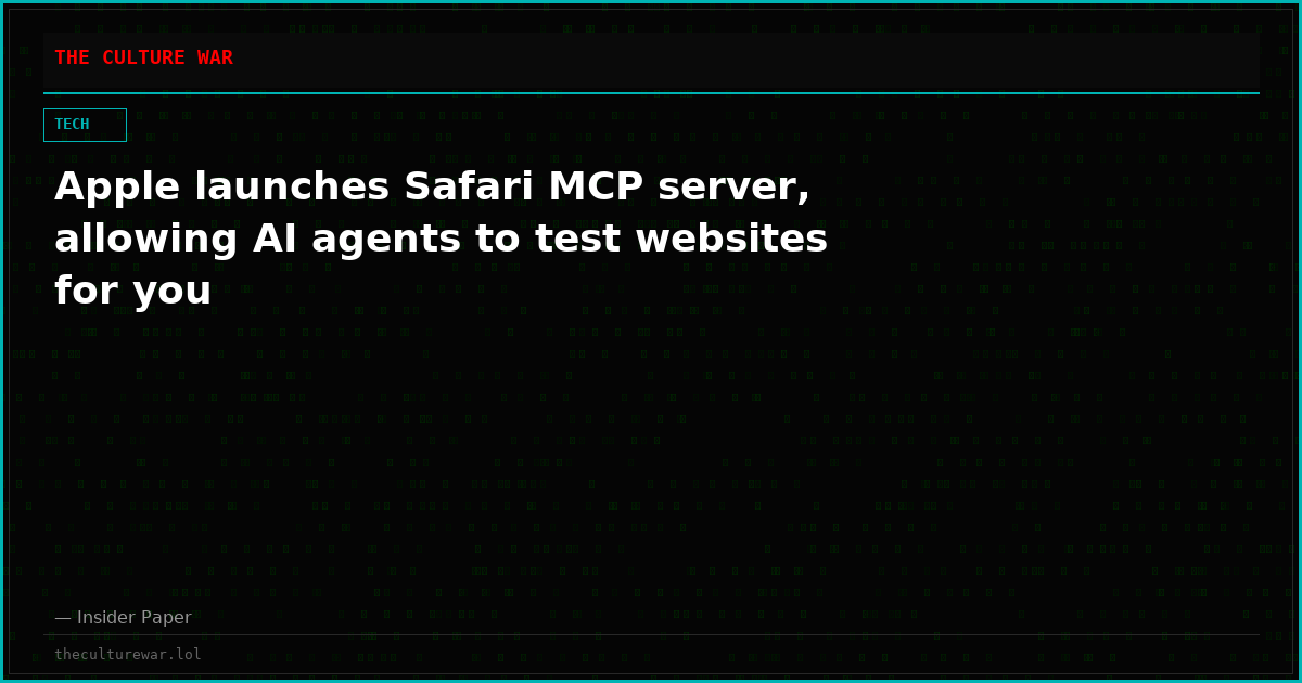 Apple launches Safari MCP server, allowing AI agents to test websites for you