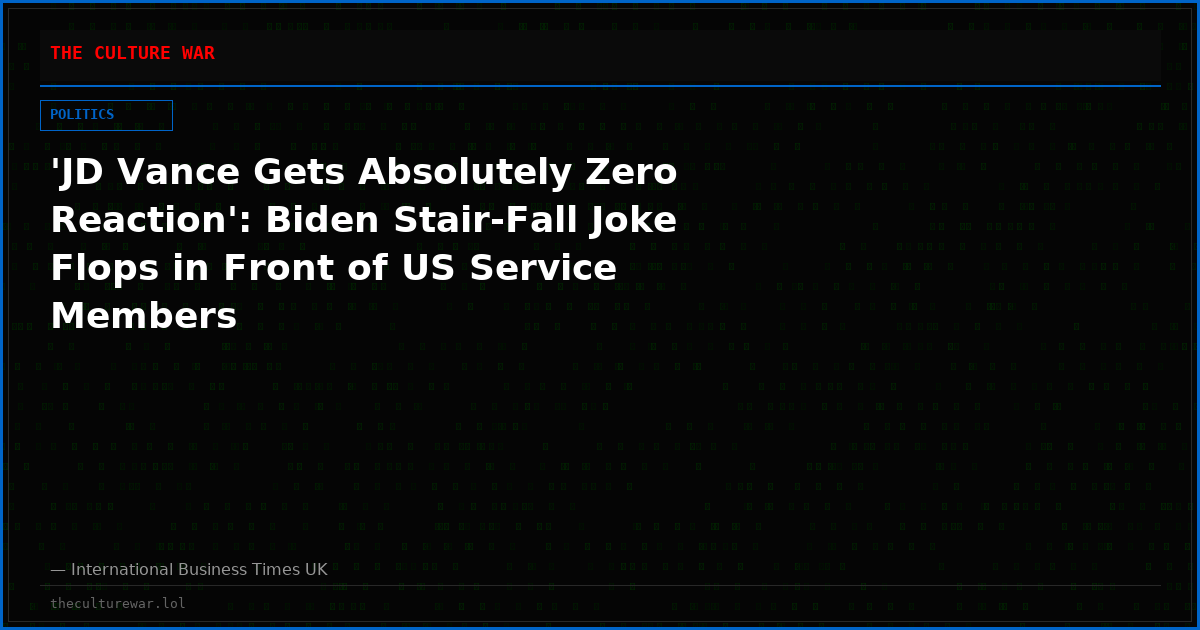 'JD Vance Gets Absolutely Zero Reaction': Biden Stair‑Fall Joke Flops in Front of US Service Members