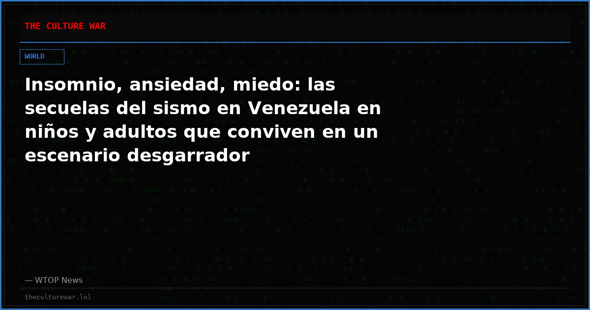 Insomnio, ansiedad, miedo: las secuelas del sismo en Venezuela en niños y adultos que conviven en un escenario desgarrador