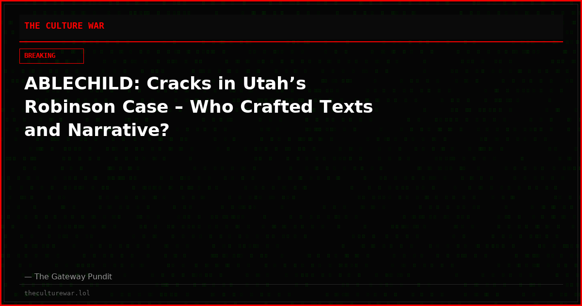 ABLECHILD: Cracks in Utah’s Robinson Case – Who Crafted Texts and Narrative?