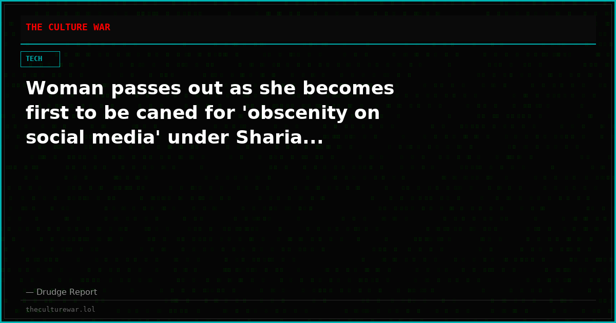 Woman passes out as she becomes first to be caned for 'obscenity on social media' under Sharia...