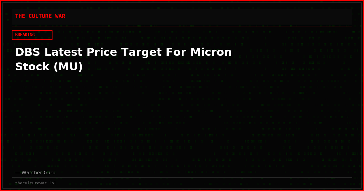 DBS Latest Price Target For Micron Stock (MU)