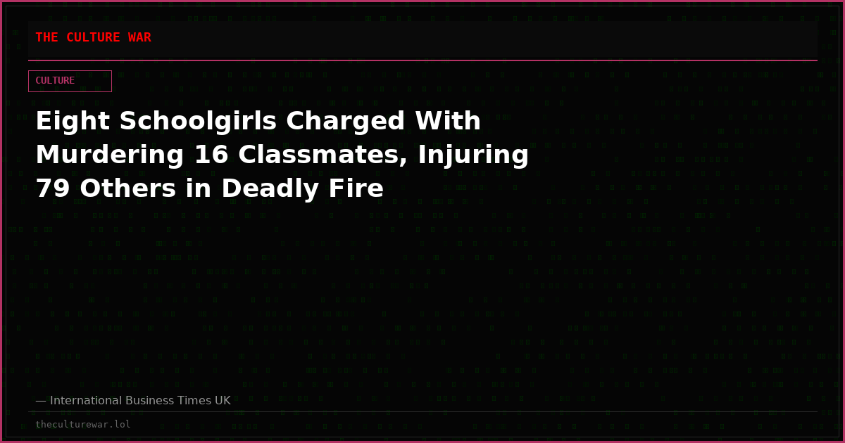 Eight Schoolgirls Charged With Murdering 16 Classmates, Injuring 79 Others in Deadly Fire
