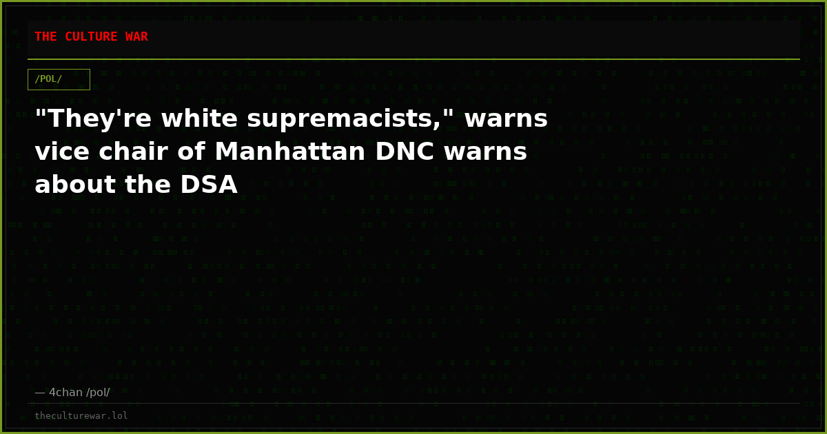 "They're white supremacists," warns vice chair of Manhattan DNC warns about the DSA