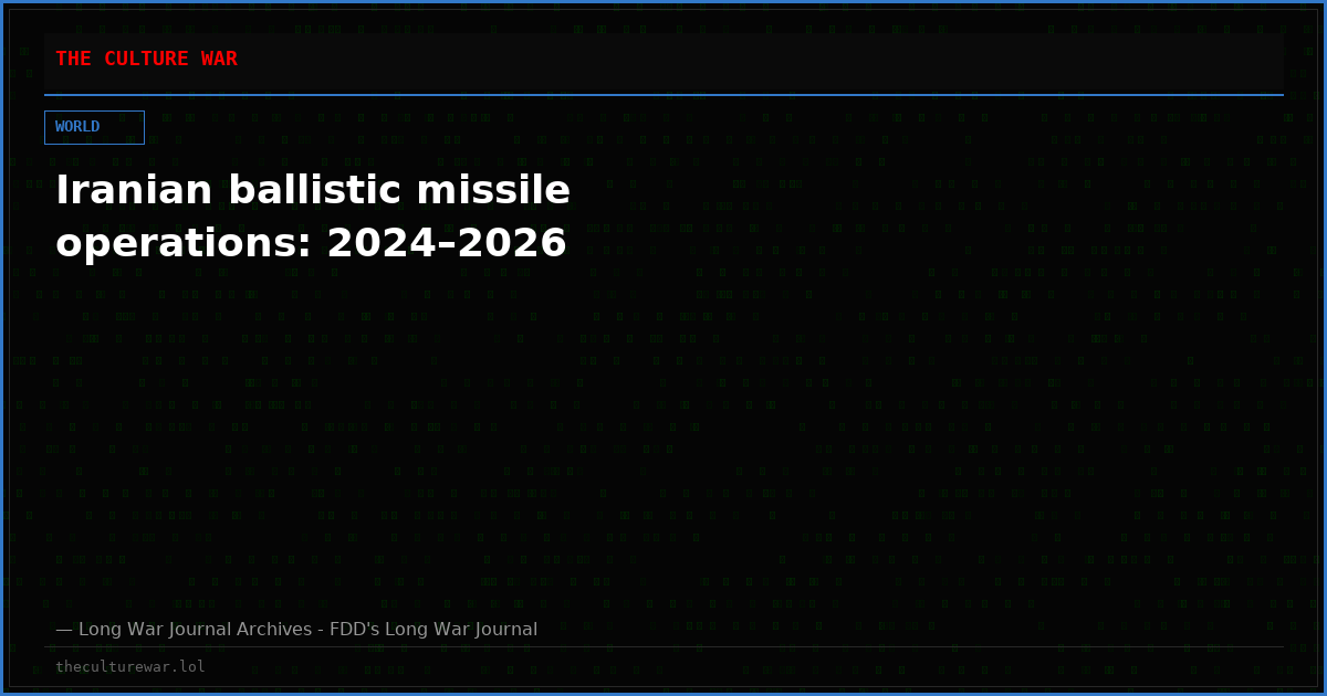 Iranian ballistic missile operations: 2024–2026