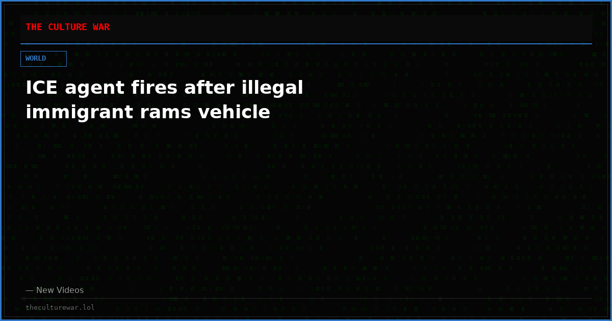 ICE agent fires after illegal immigrant rams vehicle