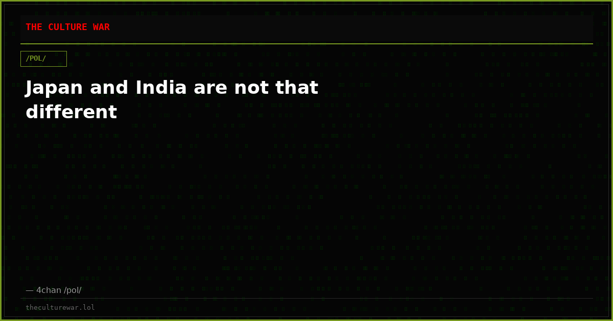 Japan and India are not that different
