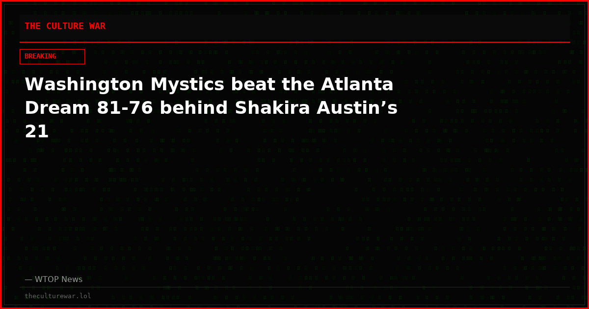 Washington Mystics beat the Atlanta Dream 81-76 behind Shakira Austin’s 21