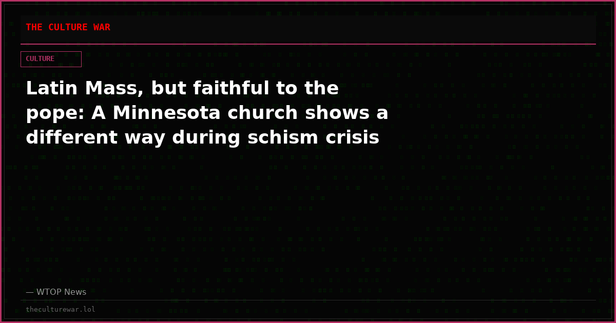 Latin Mass, but faithful to the pope: A Minnesota church shows a different way during schism crisis