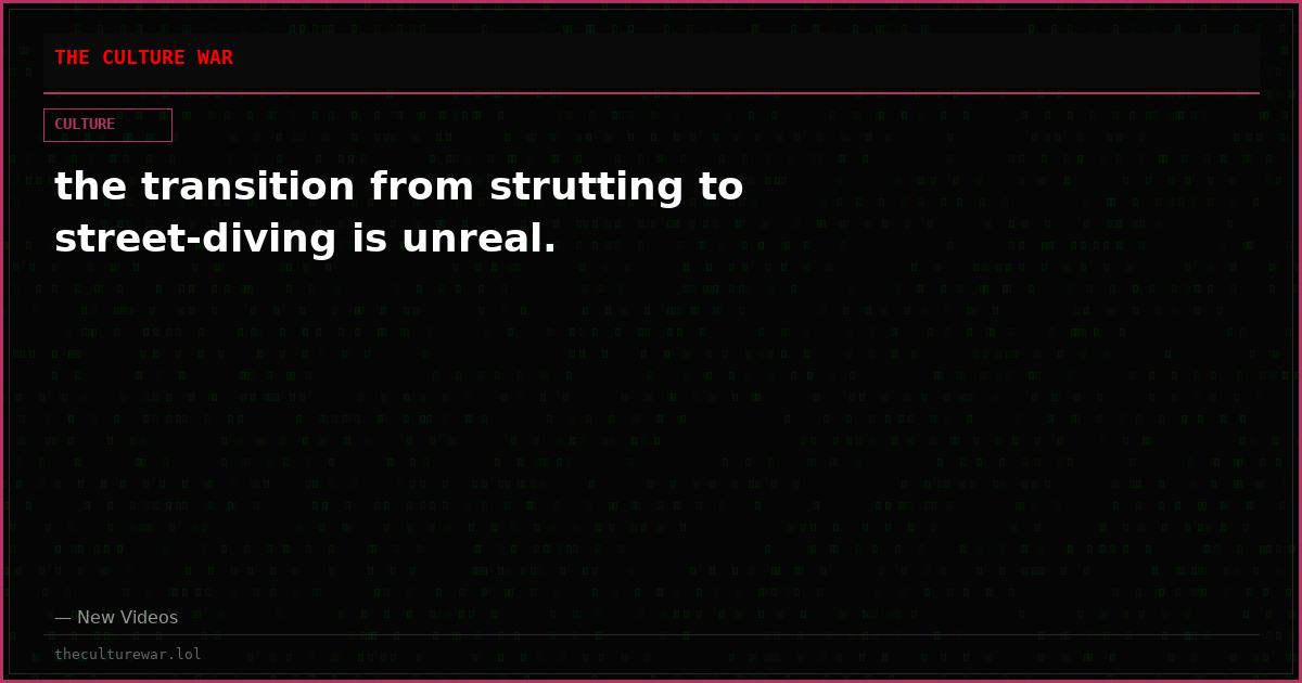 the transition from strutting to street-diving is unreal.