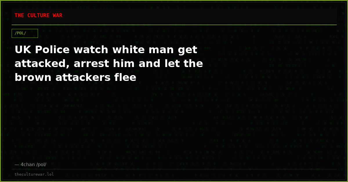 UK Police watch white man get attacked, arrest him and let the brown attackers flee