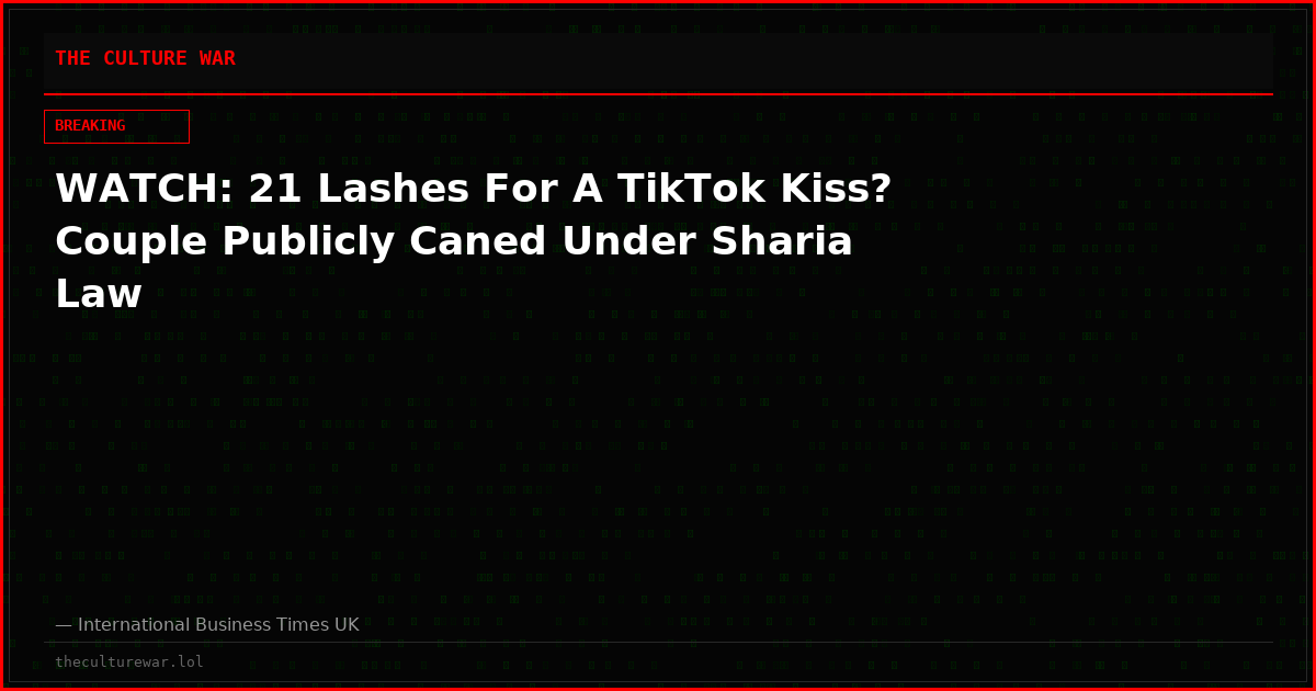 WATCH: 21 Lashes For A TikTok Kiss? Couple Publicly Caned Under Sharia Law